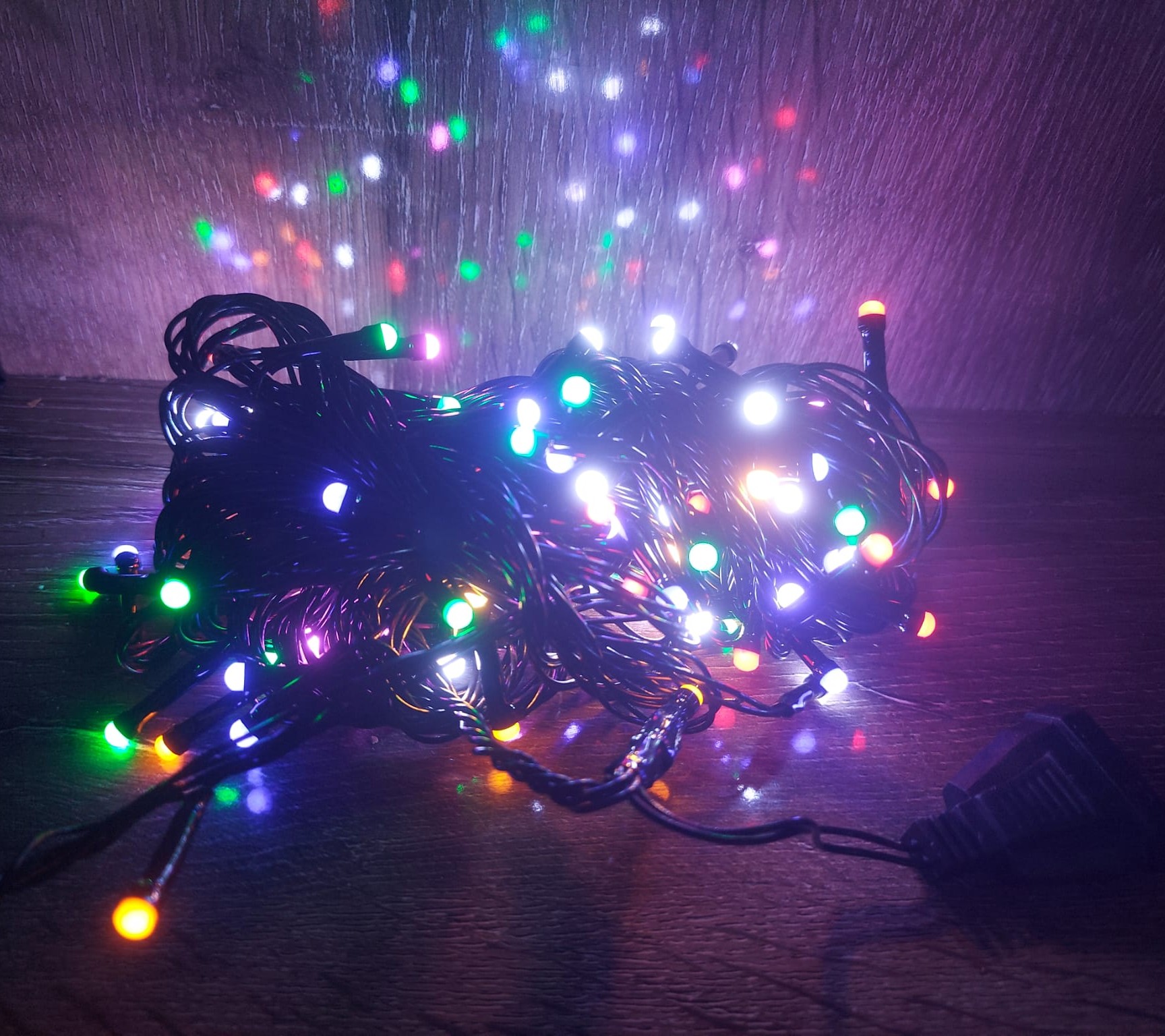 10m 100 Led Damla Uclu Led Isik RGB Isik Siyah Kablo