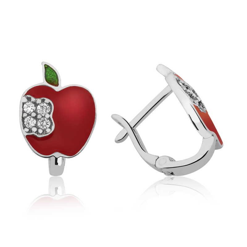 925 Ayar Gumus Kirmizi Elma Cocuk Kupesi