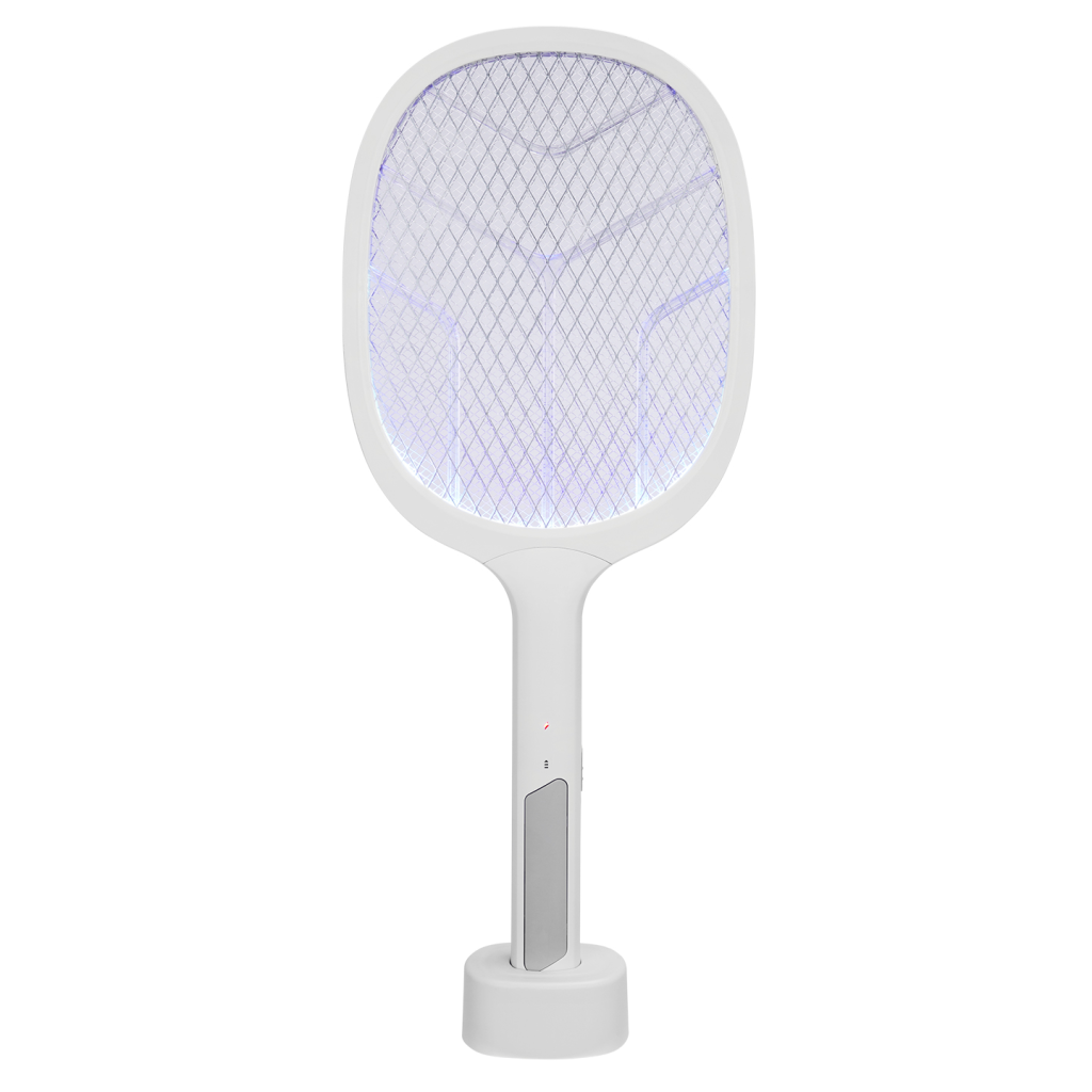 ASONIC AS-A25, Beyaz-Gri, 3000V, Raket Tipi, UV Mor Isikli, 1200mAh, Bataryali, Sarj Edilebilir, Sinek Oldurucu