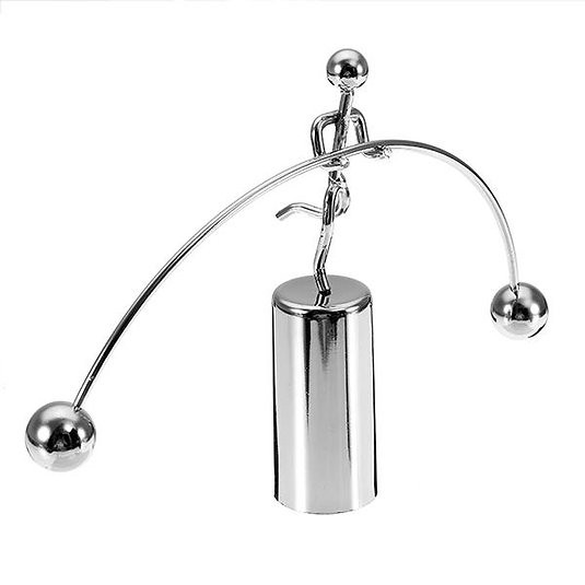 Tek Ayagi Havada Halterci Newton Balans Denge Toplari