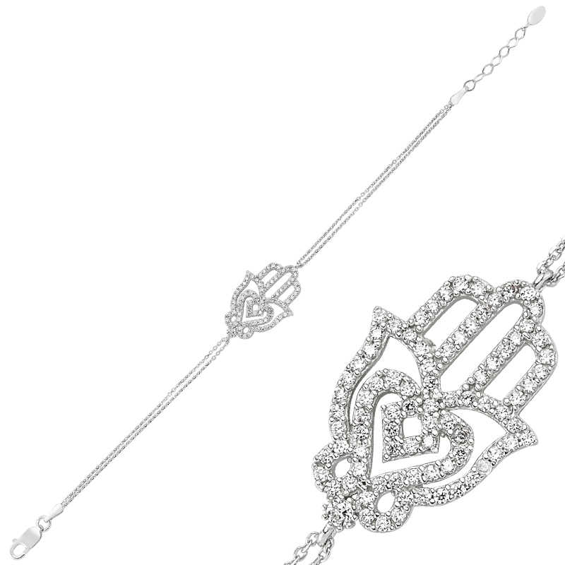 925 Ayar Gumus Fatma Ana Eli Bileklik