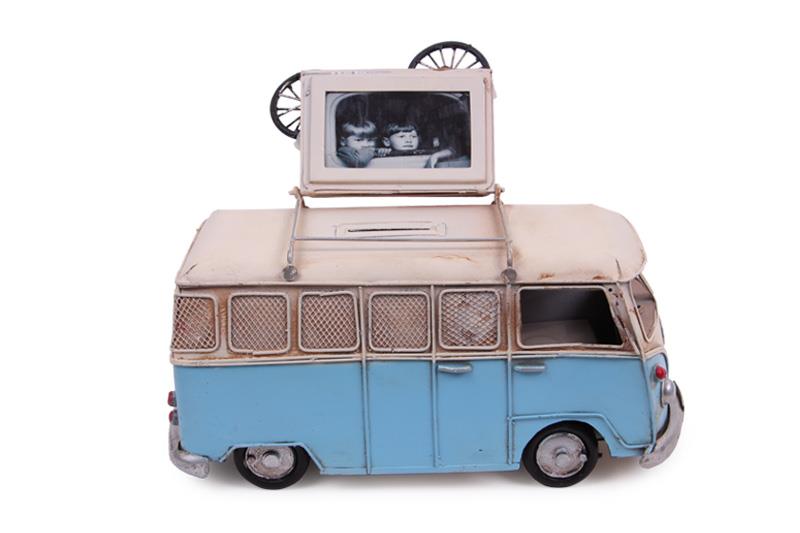 Dekoratif Metal Minibus Cerceveli ve Kumbarali Hediyelik