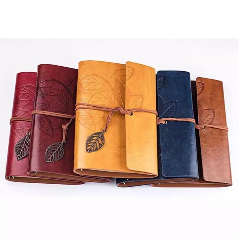 Yaprak Kabartmali Deri Hatira Defteri