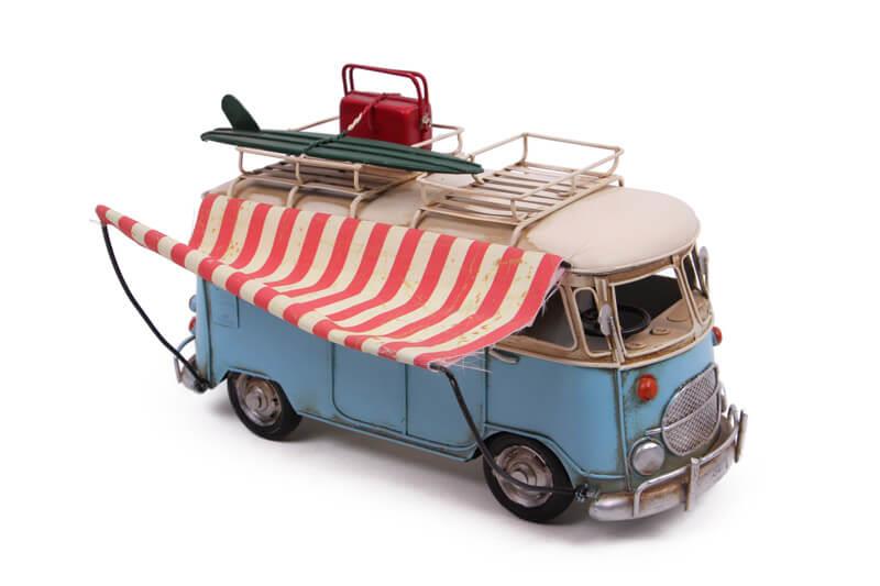Dekoratif Metal Minibus Tenteli Vintage Vosvos Hediyelik
