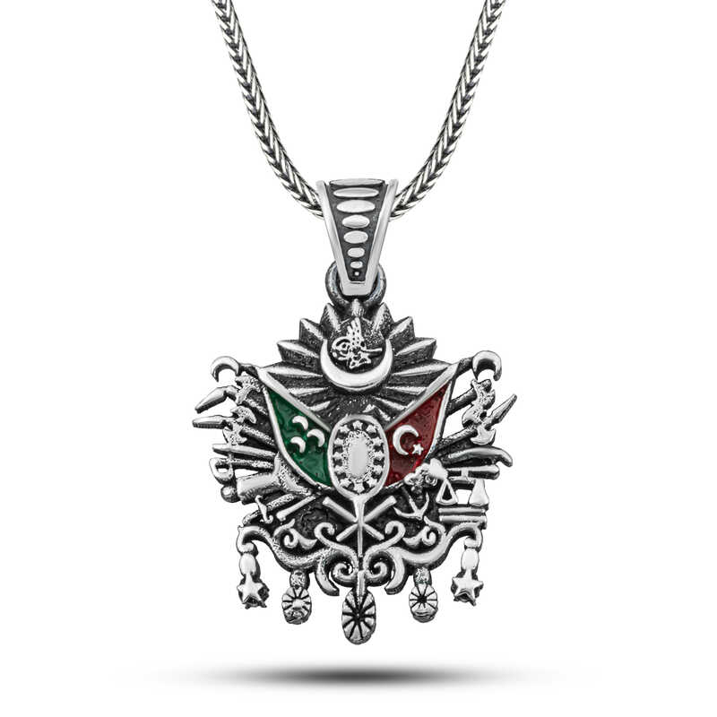 Gumus Osmanli Devlet Armali Erkek Kolye
