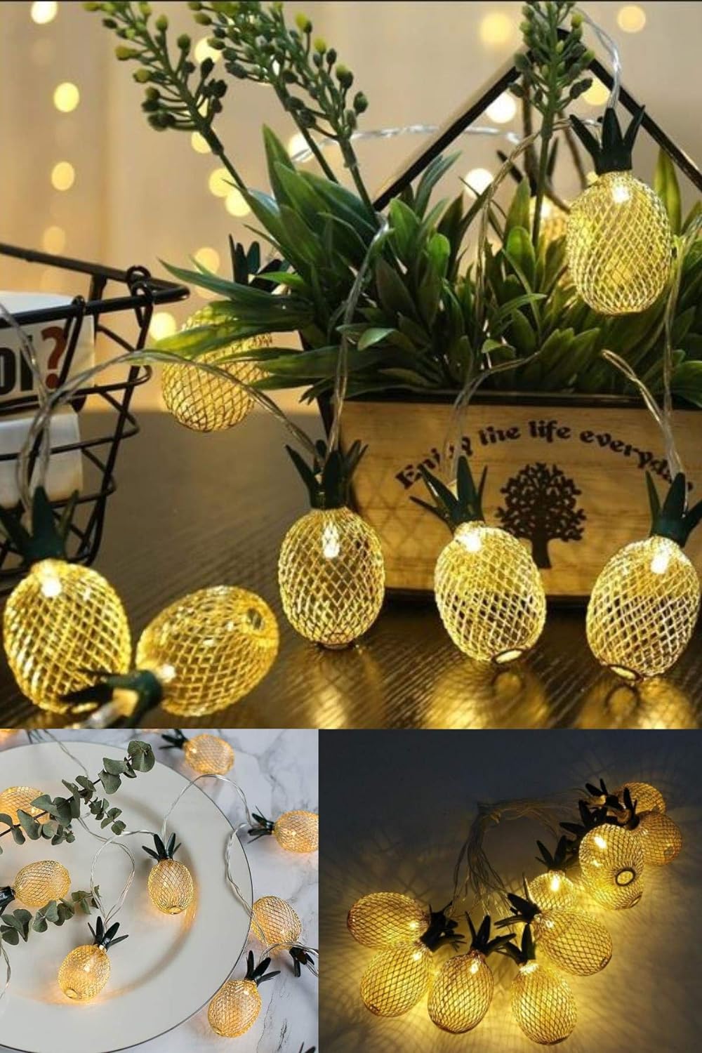 2m 10 Led Pilli 2 Kademeli Ananas Led Isik