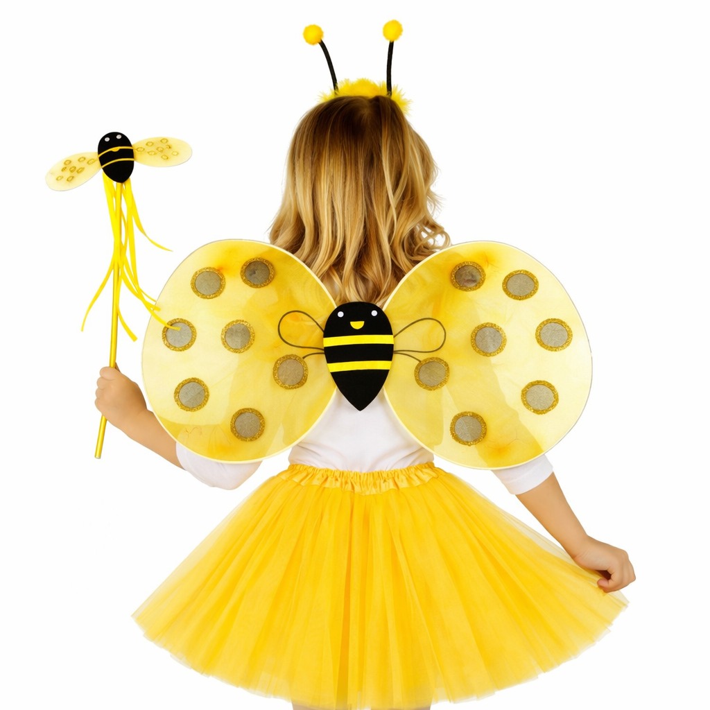 Sari Renk Ari Kanadi Kostum Seti (Tutu, Kanat, Tac, Asa)