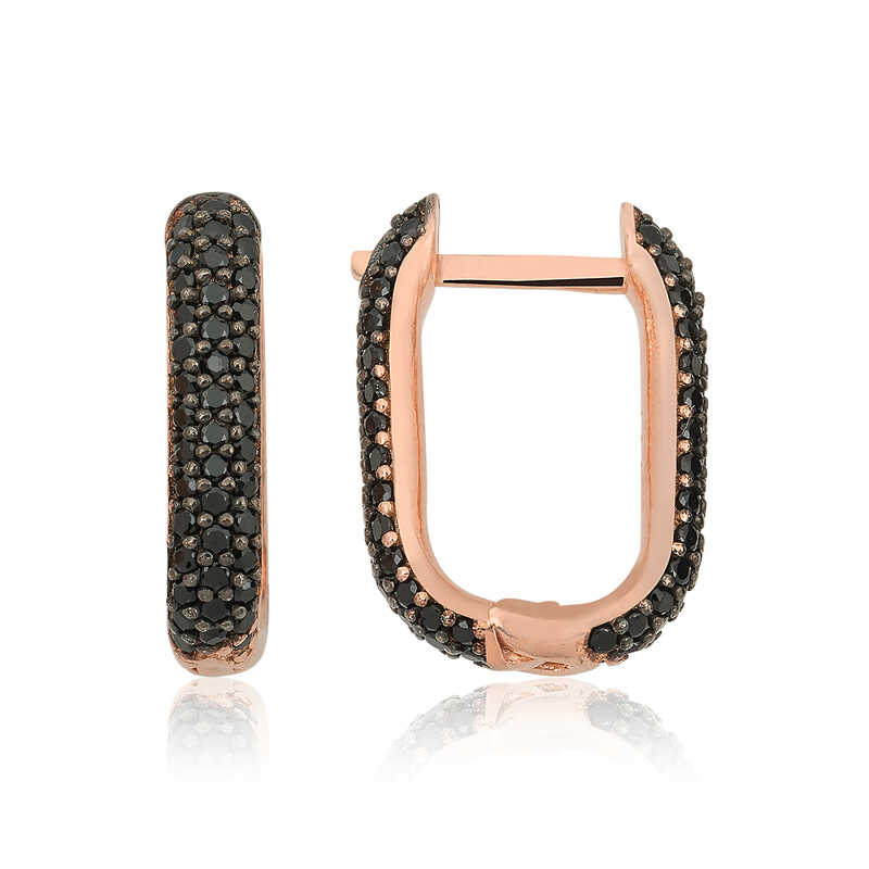 Gumus Cift Tarafli Siyah Tasli J Bayan Kupe