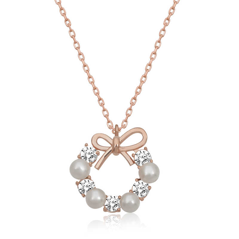 925 Ayar Gumus Inci Kurdele Kadin Gumus Kolye