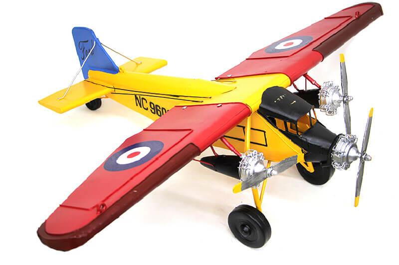 Dekoratif Metal Ucak Vintage Ev Ofis Hediyelik Savas Ucagi