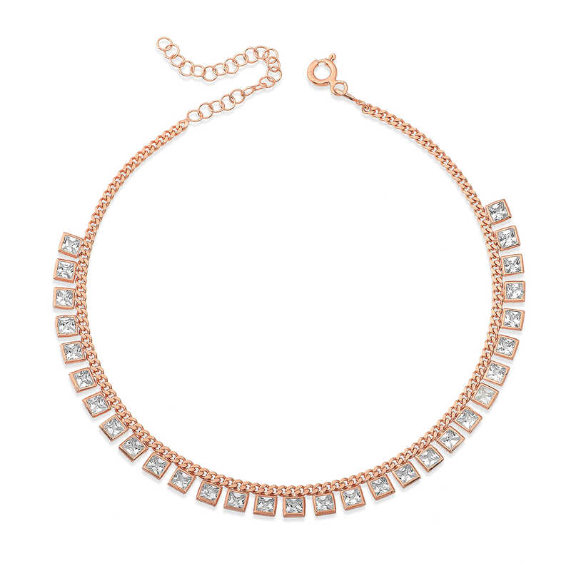 925 Ayar Gumus Zirkon Tasli Rose Halhal