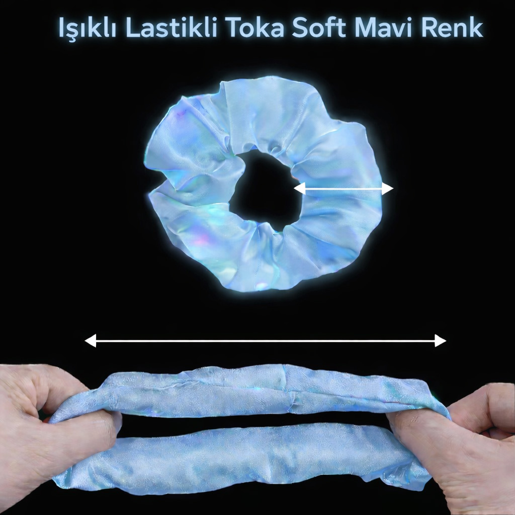 Soft Mavi Renk Led Isikli Lastikli Sac Tokasi