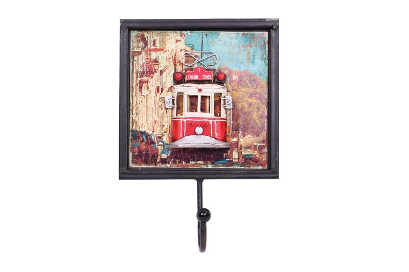 Dekoratif Metal Aski Tramvay Dekorlu Retro Askilik Vintage
