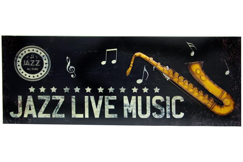 Pano Saksafon Vintage Muzik Temali Dekoratif Hediyelik