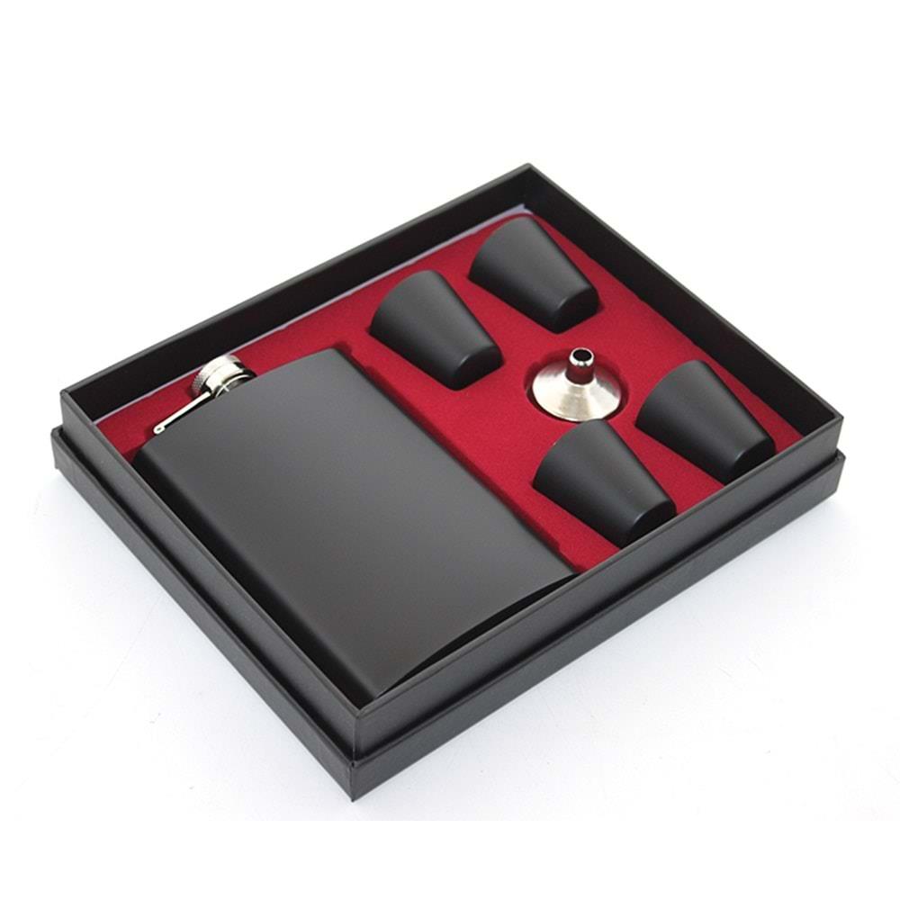 Paslanmaz Celik 4 Shot Bardakli Matara Seti