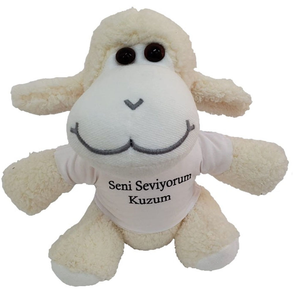 Seni Seviyorum Kuzum Tisortlu Pelus Kuzu