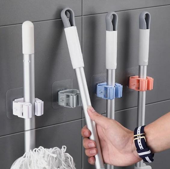 Yapiskanli Pratik Mop Tutucu 4 Adet Beyaz