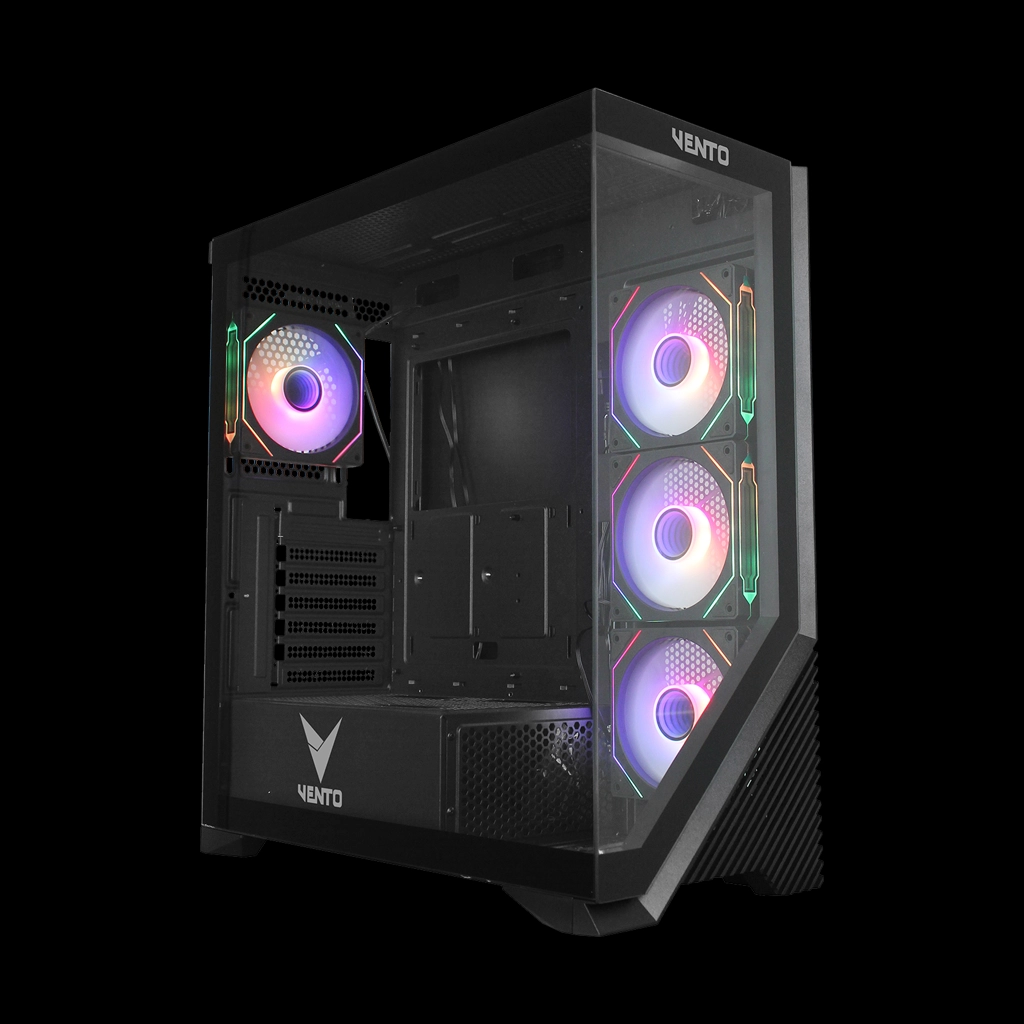 VENTO VG4202FLA ATX Tower, 850W 80+ Siyah,  Temperli Cam, RGB, Mesh, ATX GAMING KASA