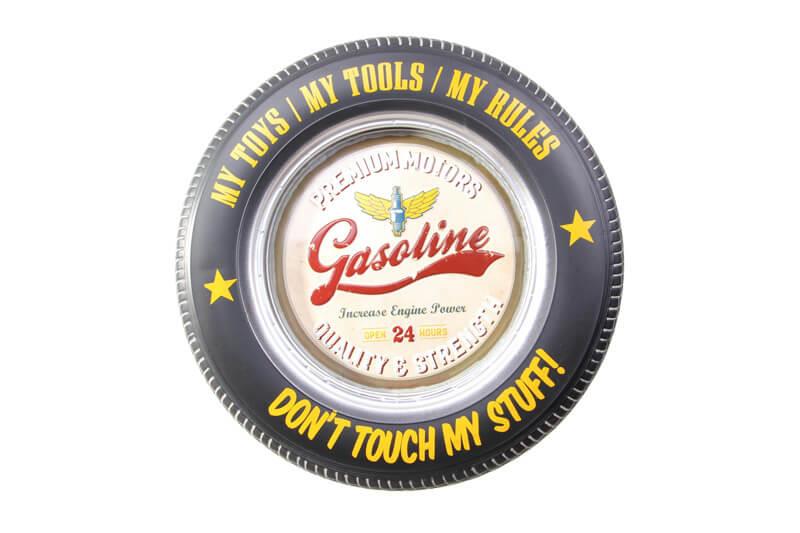 Dekoratif Araba Tekerlegi Gasoline Temali Led Isikli Duvar Panosu