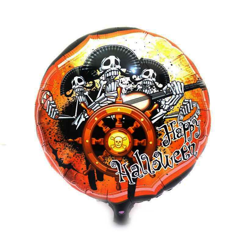 Parti Kuru Kafali Korsanlar Halloween Sekilli Folyo Balon 45 cm
