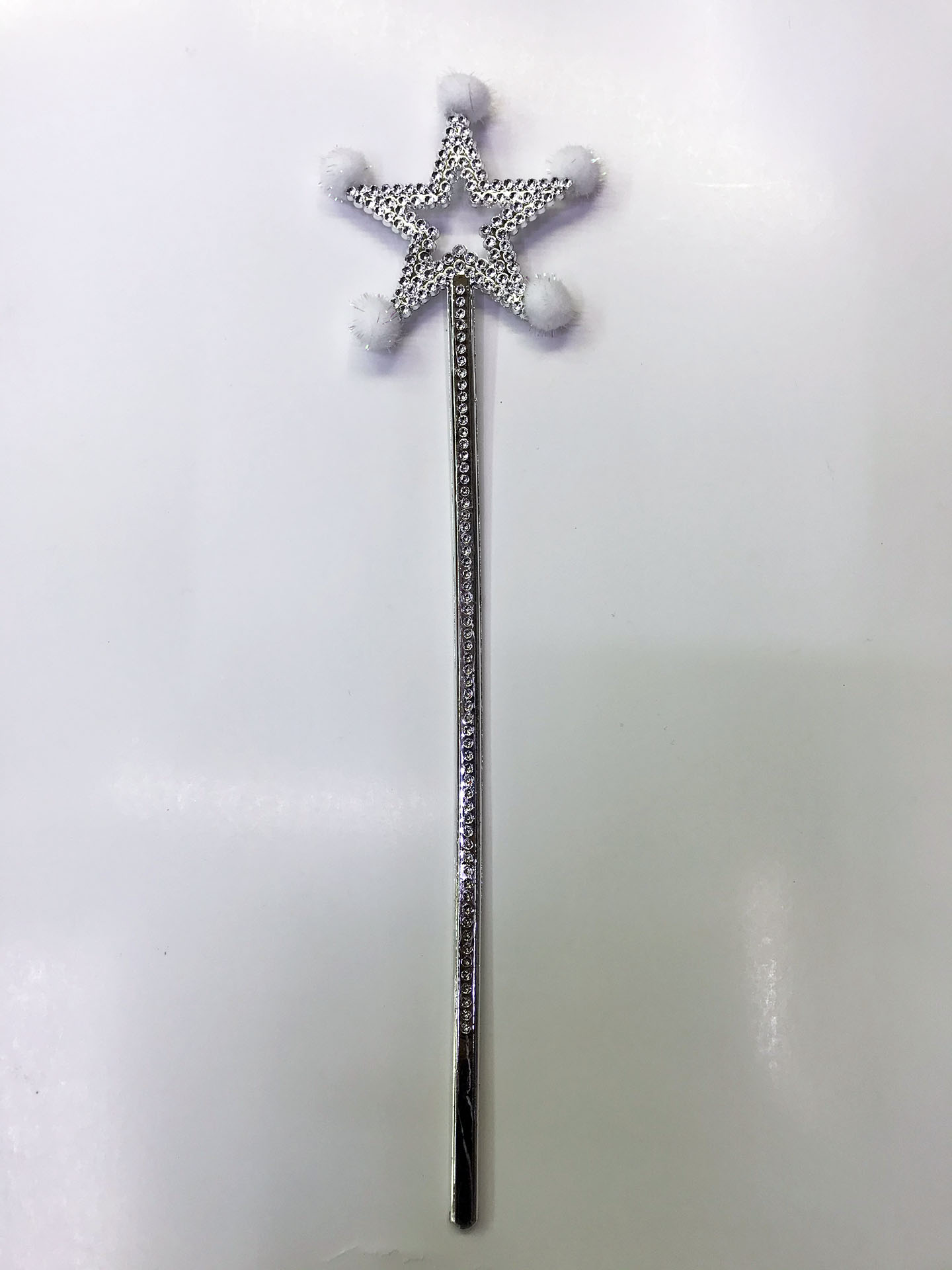 Parti Malzemesi Yildiz Peri Asasi Sihirli Degnek Beyaz Ponponlu