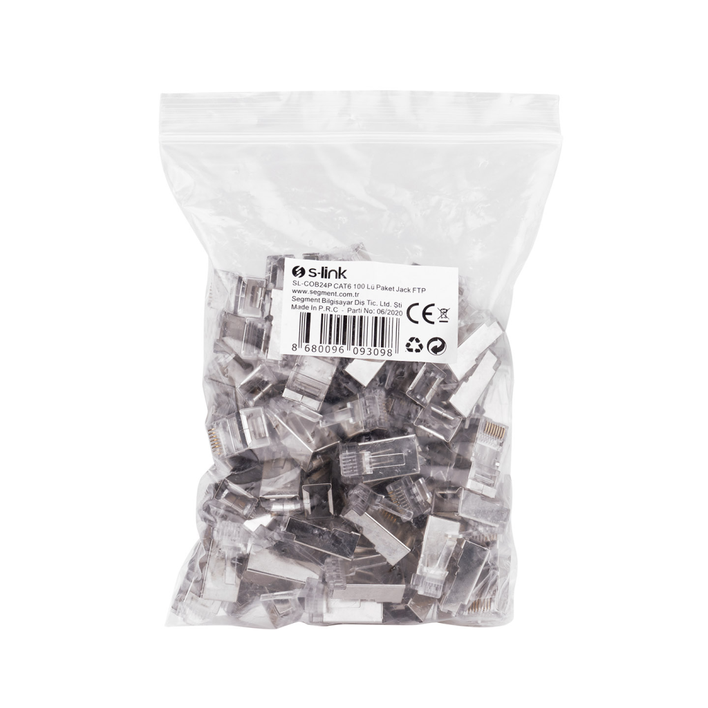 S-LINK SL-COB24P, RJ45, Yeni Nesil JAC, UTP, CAT6, Metal (100lu PAKET)