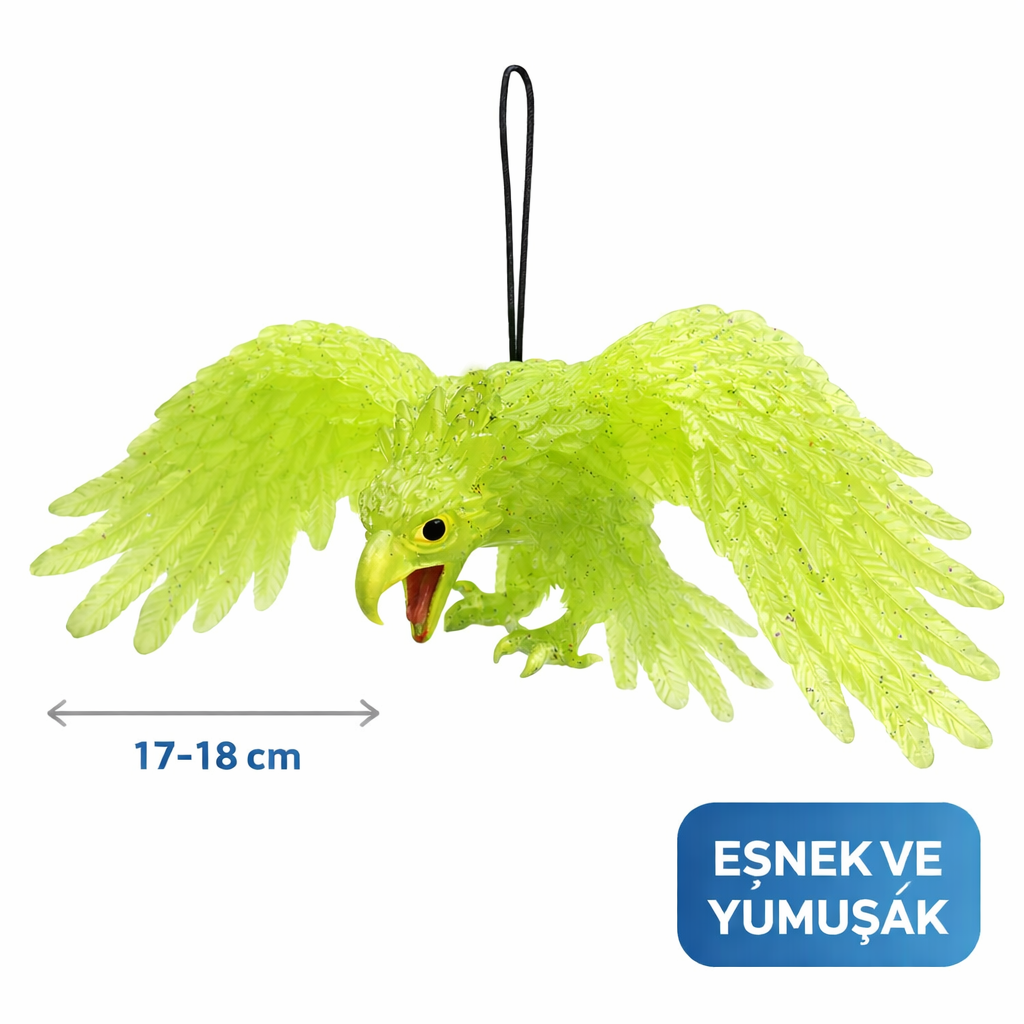 Asilabilir Lateks Kartal Dekor Susu Yesil 17-18 cm