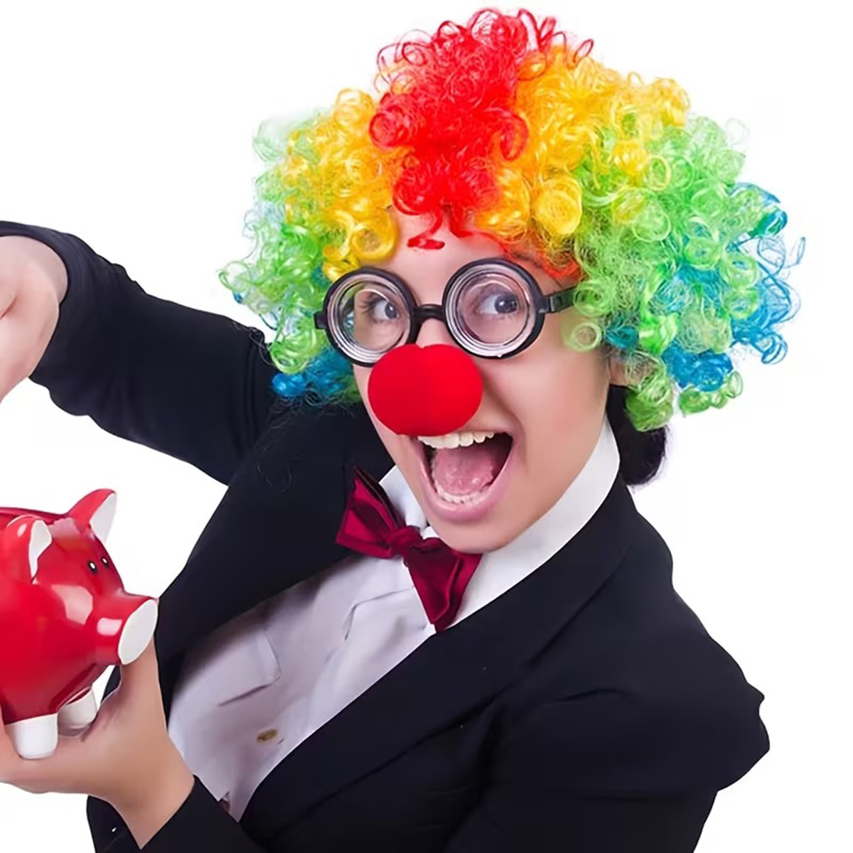 Palyaco Kostum Aksesuar Seti 3’lu – Peruk Burun Gozluk