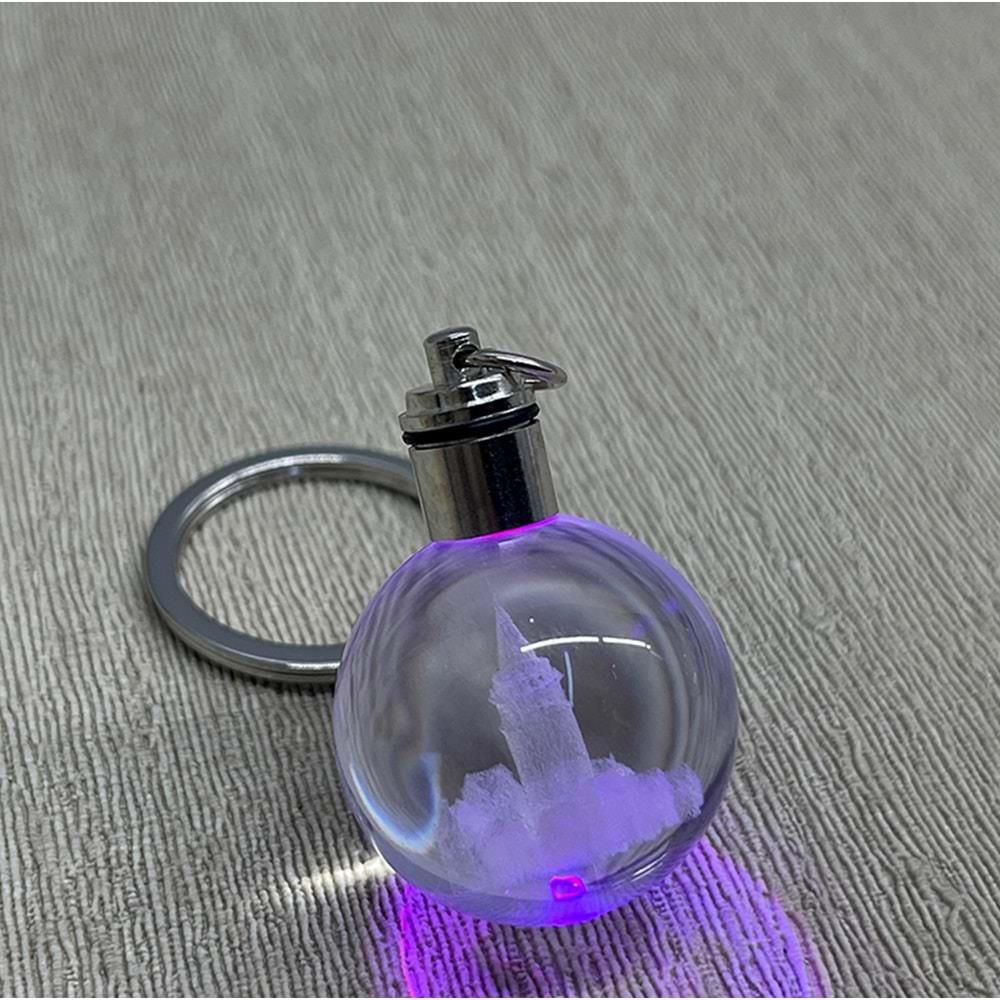 Ledli Galata Kulesi Tasarimi Kristal Anahtarlik