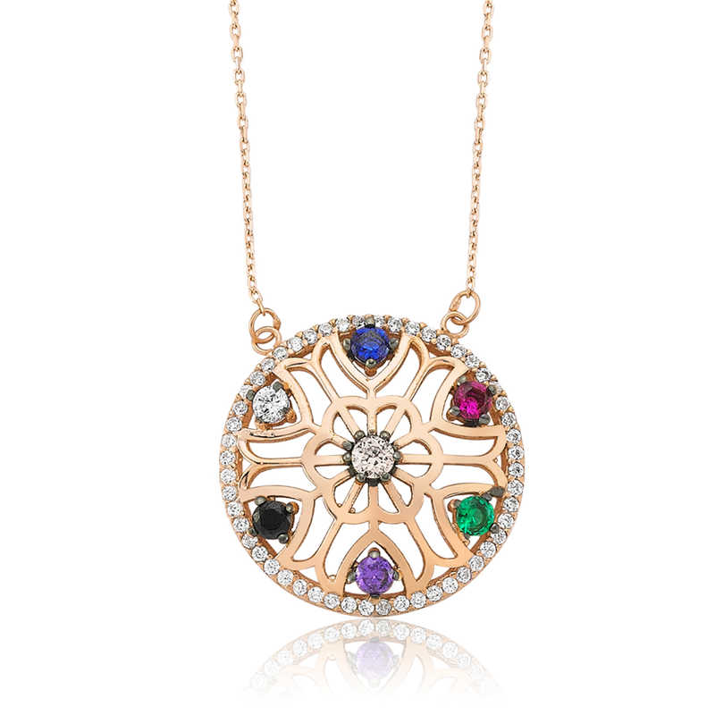 925 Ayar Gumus Yasam Cicegi Kadin Gumus Kolye