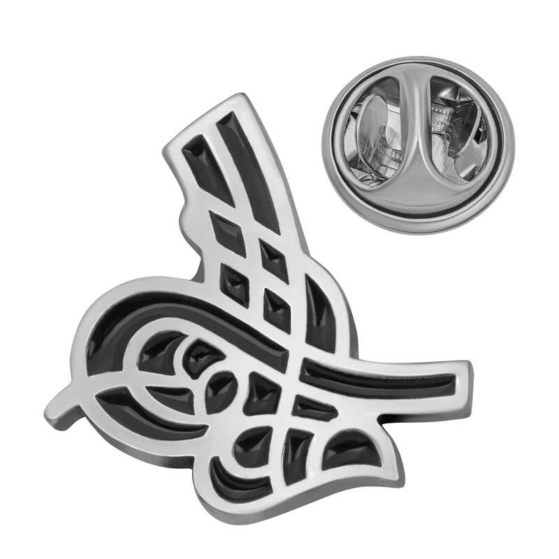 925 Ayar Gumus Tugra Rozet