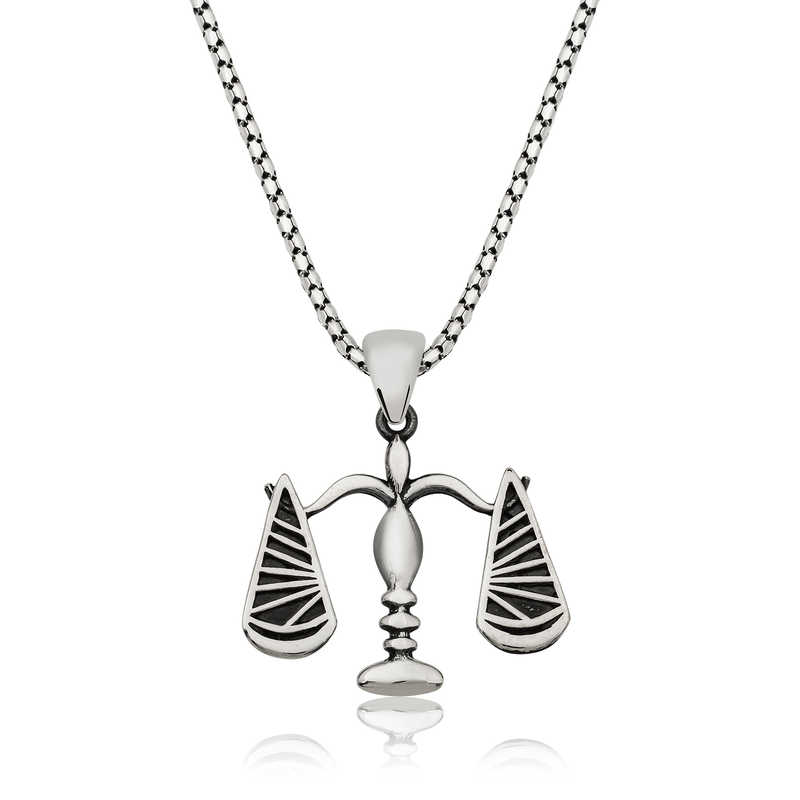 925 Ayar Gumus Adalet Terazisi Kadin Gumus Kolye