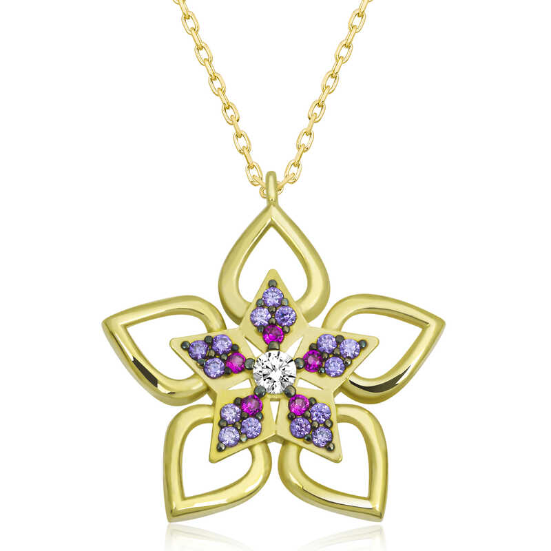 ​Gumus Gold Cicek Kadin Kolye