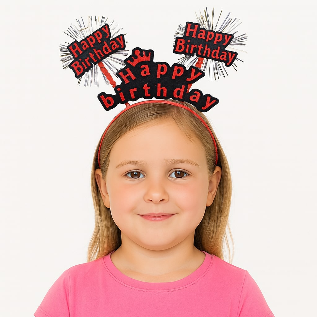 Dogum Gunu Kutlamasi Icin Kirmizi Tac – Isiltili Yazili Parti Taci