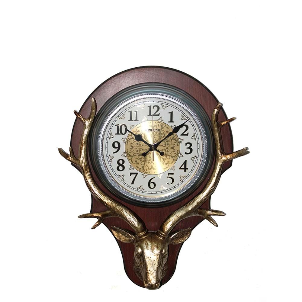 Duvara Asmali Geyik Saat Dekoratif Hediyelik