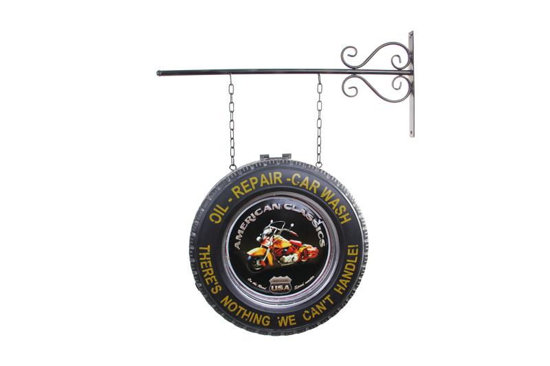 Dekoratif Cift Yonlu Motorsiklet Temali Ferforje Aski Pano