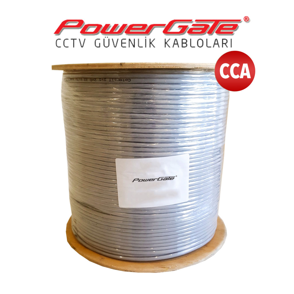 PowerGate CELL 250mt, 2+1 (2x0,22+0,25) CCA %40 Bakir Alisimli,CCTV Guvenlik Kablosu