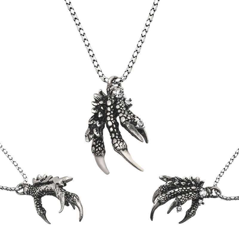 925 Ayar Gumus Kartal Pencesi Erkek Gumus Kolye