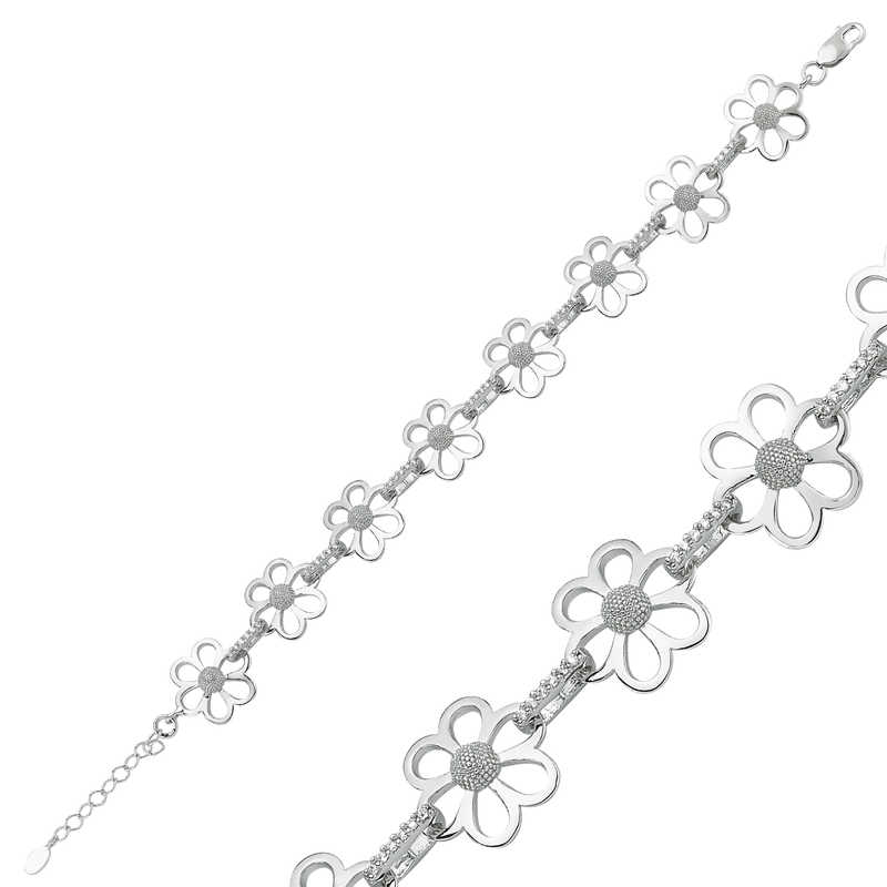 925 Ayar Gumus Cicek Bileklik