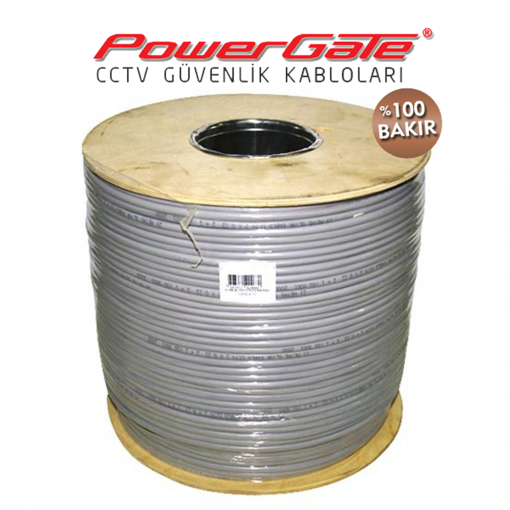 PowerGate PRO 500mt, 2+1 (2x0,50+0,33) %100Bakir, CCTV Guvenlik Kablosu