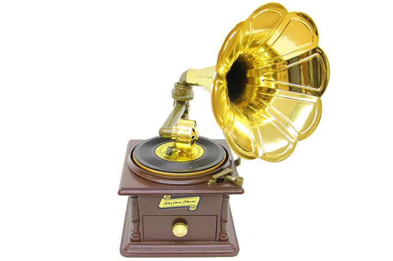 Gramofon Muzik Kutusu Kurmali Dekoratif Ev Ofis Hediyelik