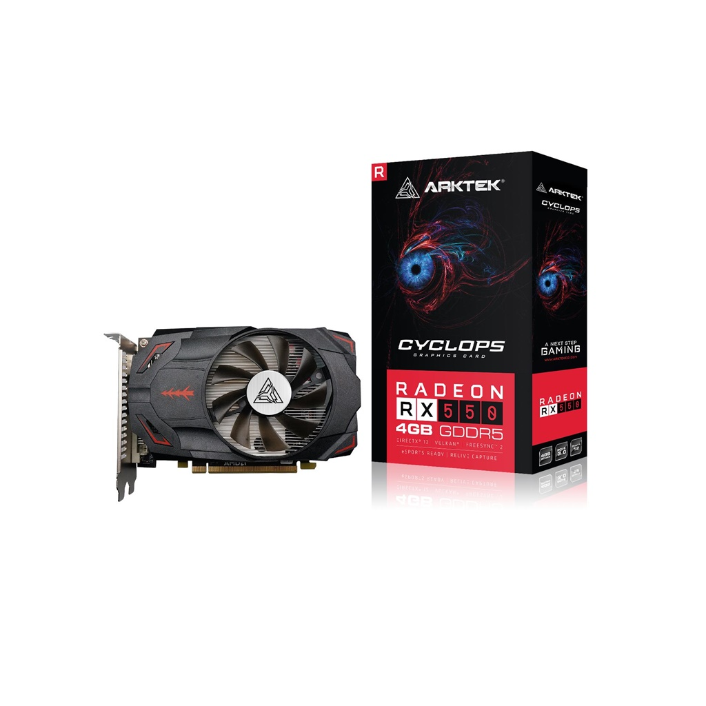 ARKTEK CYCLOPS, AKR550D5S4GH1, RX550, 4Gb, GDDR5, 128BIT, 1xDVI, 1xHDMI, 1xDP GAMING Ekran Karti