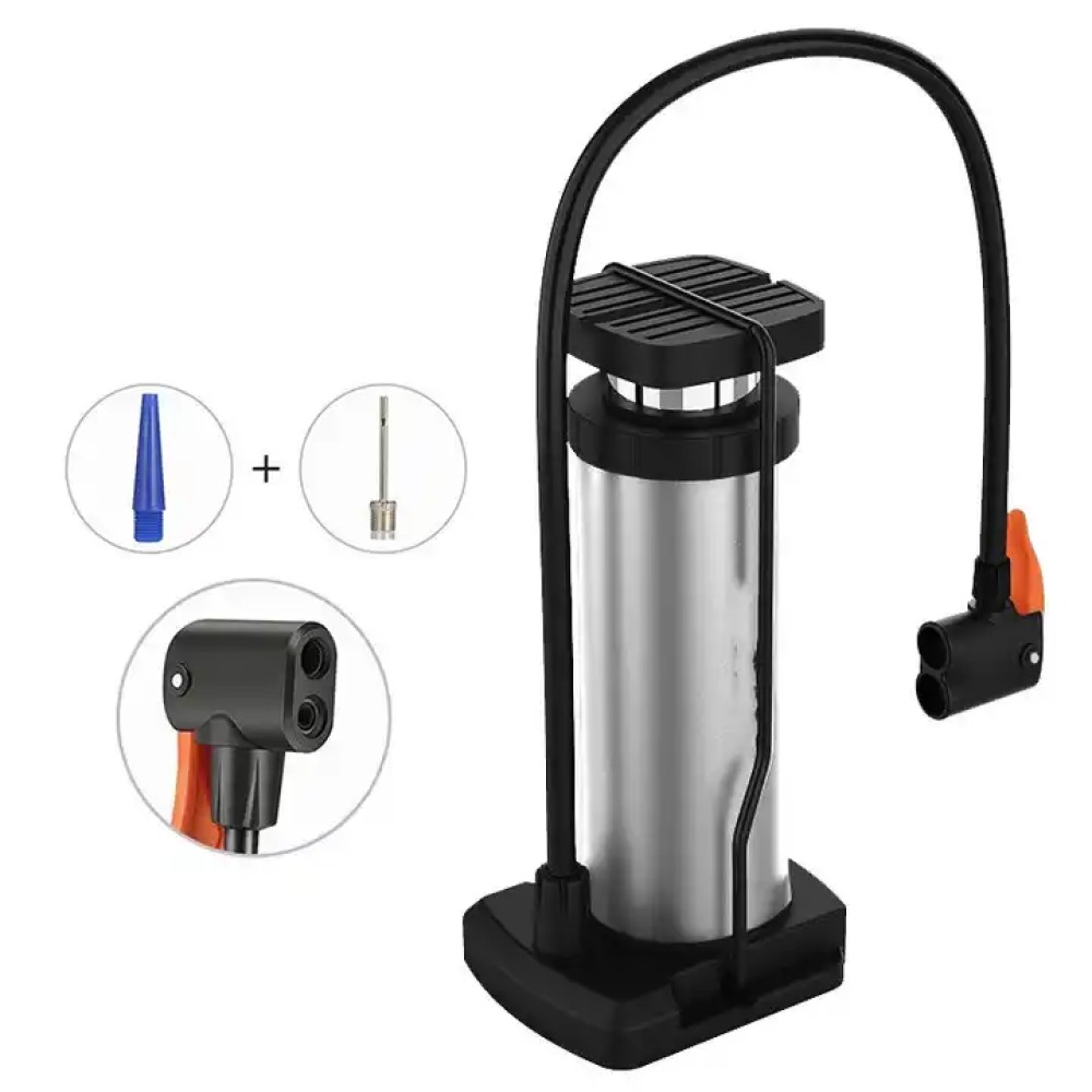 Yuksek Basincli Aluminyum Gumus Renk Top Bisiklet Tasinabilir Hava Ayak Pompasi