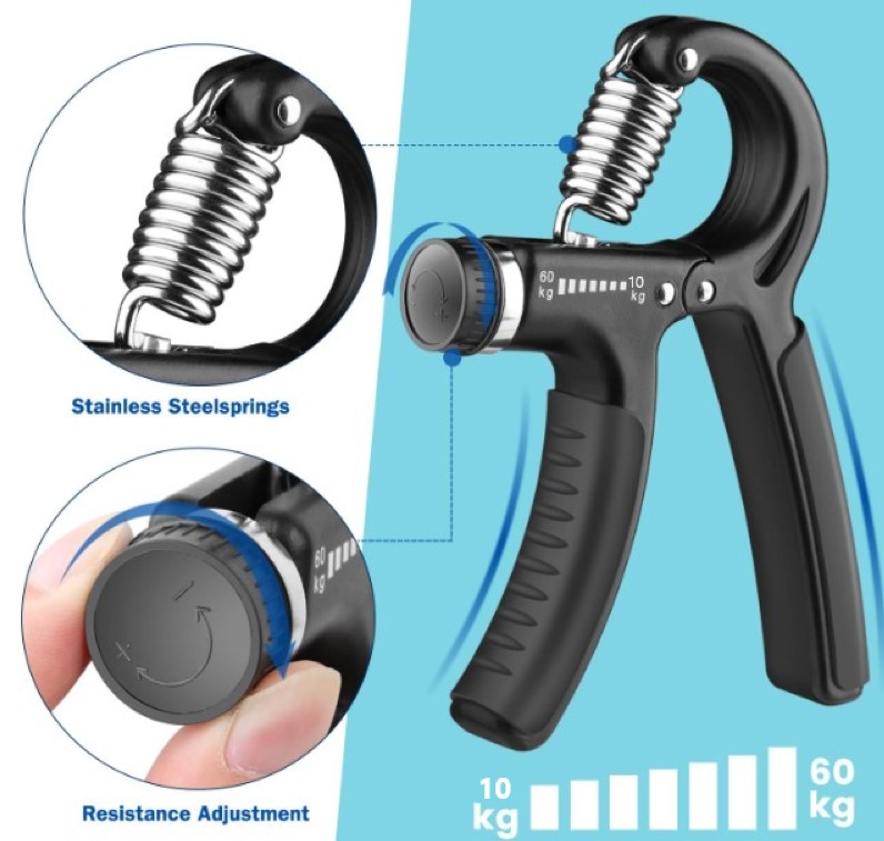 Sertlik Ayarli El Yayi Ayarlanabilir Bilek Kas Guclendirme Aleti 10-60 Kg