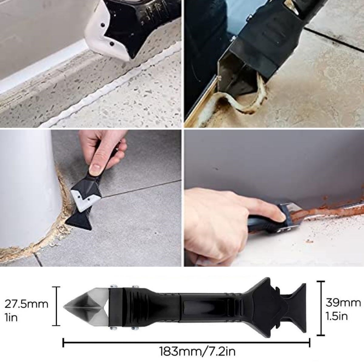 Fayans Derz Silikon Kaziyici Siyirici Uygulayici Aparat 3 u 1 Arada