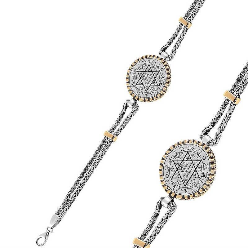 925 Ayar Gumus Suleyman Muhru Erkek Bileklik