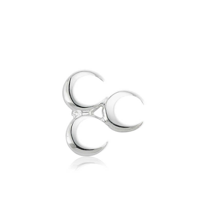 925 Ayar Gumus Uc Hilal Rozet