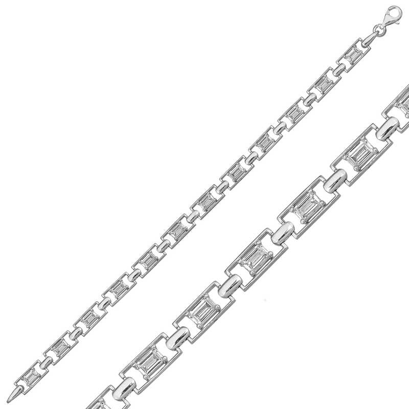 925 Ayar Gumus Baget Su Yolu Bileklik