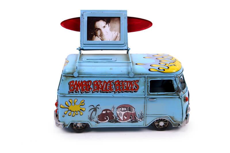 Dekoratif Metal Minibus Cerceveli ve Kumbarali Hediyelik