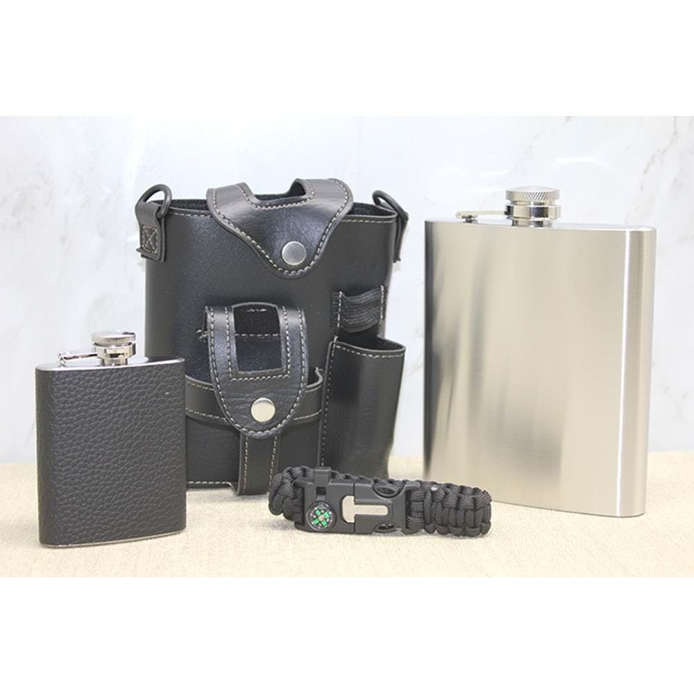 Deri Kilifli Matara Seti